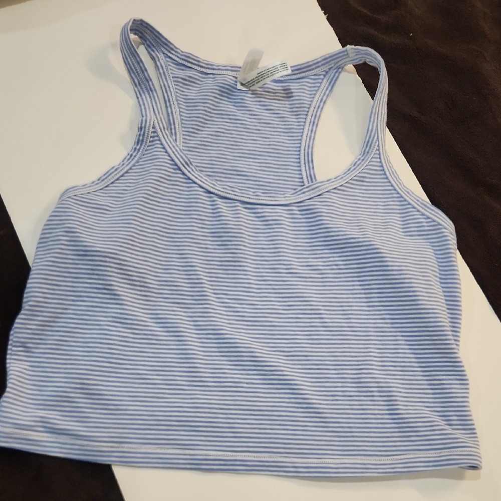 Wild Fable Light Blue Striped Tank Top